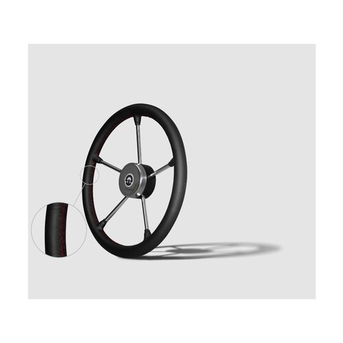 Riviera Lenkrad Edelstahl schwarz Leder 40cm