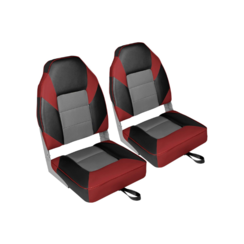 High Back Bootstoel Grijs/Steenkool/Rood