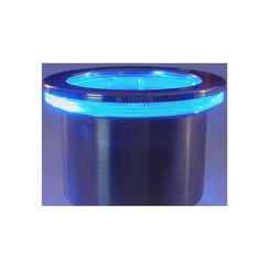 Schwarzer Edelstahl-Getränkehalter, 90 mm, mit blauer LED-Beleuchtung