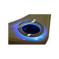 Edelstahl-Becherhalter 90 mm mit blauer LED-Beleuchtung, Schwarz