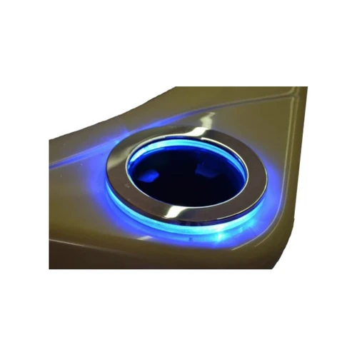 Edelstahl-Becherhalter 90 mm mit blauer LED-Beleuchtung, Schwarz