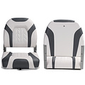 TM Low Back Boat Seat White/Charcoal