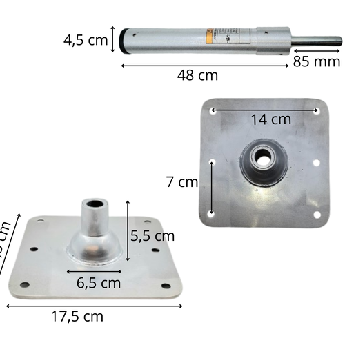 TM Boat Mounting Set Pin Type 48 cm