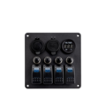 4 Switches Alu panel with power/double USB C and voltmeter