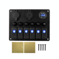 6-Wege-Schalterpanel inkl. Strom/Doppel-USB/Voltmeter