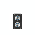 Edelstahl-Drucktastenfeld mit 2 Schaltern, schwarze LED, blaue LED