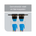 Edelstahl-Drucktastenfeld mit 2 Schaltern, schwarze LED, blaue LED