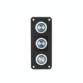 Edelstahl-Druckknopfleiste mit 3 Schaltern, schwarze LED-Beleuchtung, blaue LED-Beleuchtung