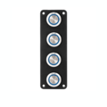 Edelstahl-Druckknopfbedienfeld mit 4 Schaltern, schwarze LED-Beleuchtung, blaue LED-Beleuchtung