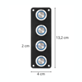 Edelstahl-Druckknopfbedienfeld mit 4 Schaltern, schwarze LED-Beleuchtung, blaue LED-Beleuchtung