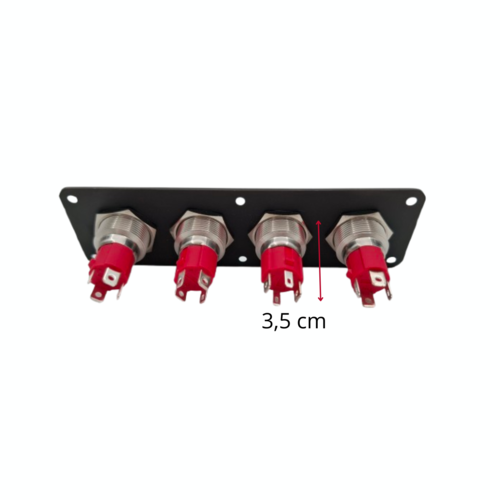 Edelstahl-Druckknopfbedienfeld mit 4 Schaltern, schwarze LED-Beleuchtung, blaue LED-Beleuchtung