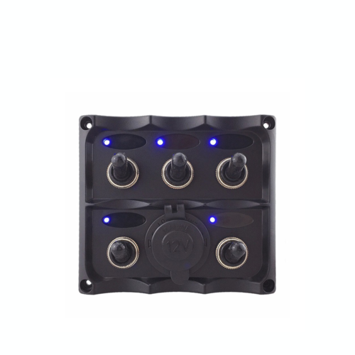 Easterner Schalterpanel mit 5 Schaltern und einer 12V/24V-Steckdose