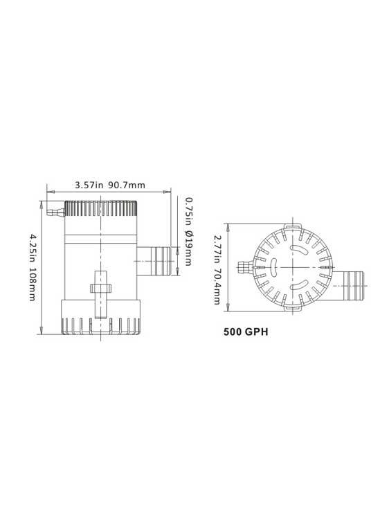 Sea Flo Sea Flo Bilgepump 500 GPH - 12v