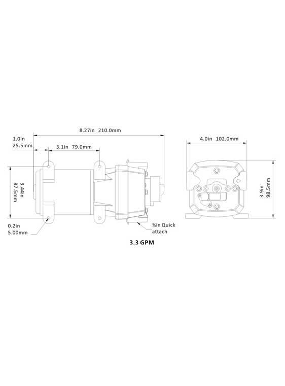 Sea Flo Sea Flo Diafragma pomp 10 l/m - 12v.