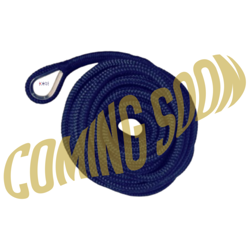 TM Ankerlijn met RVS oog - Dubbel gevlochten PP -   10mm. * 15mtr.  Navy