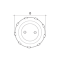 Nuova Rade Stainless steel water filler cap, Ø 38mm, glass fibre reinforced