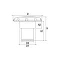 Nuova Rade Stainless steel water filler cap, Ø 38mm, glass fibre reinforced