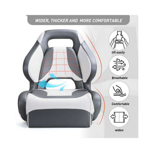 TM Sport Flip Up Captain Bucket Seat White/Charcoal