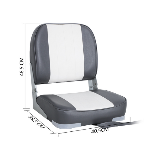 TM Low Back Boat Seat White/Grey