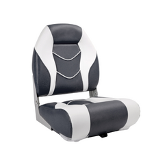 High Back Folding Boat Chair White/Charcoal Grey