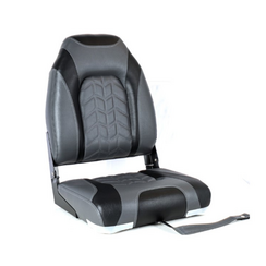 High Back Folding Boat Chair Black/Charcoal Grey