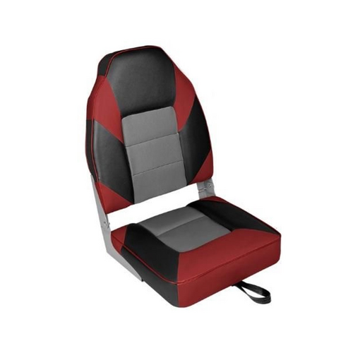 TM High Back Boat Chair Grey/Charcoal/Red