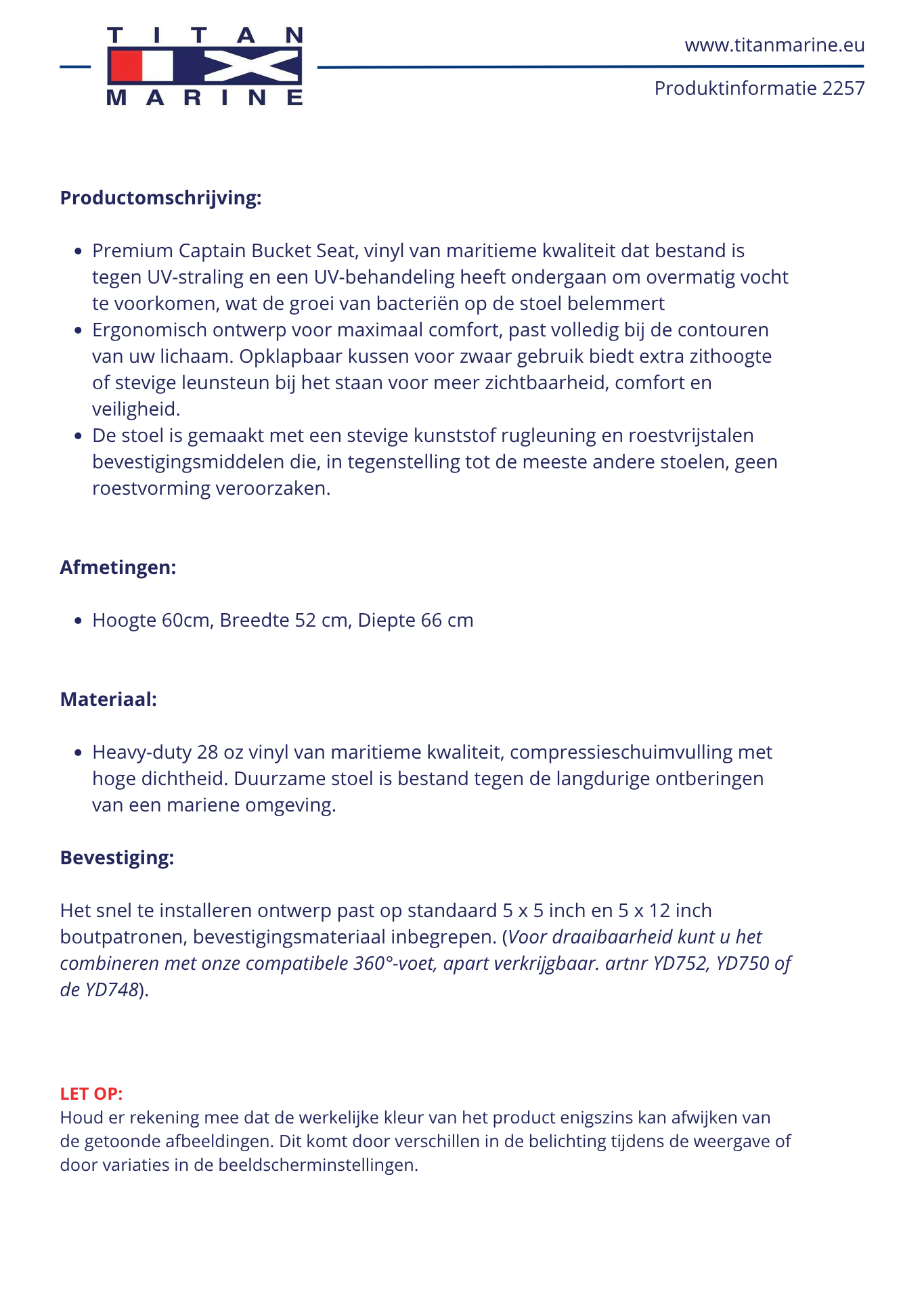 TM Sport flip up Kapiteinsstoel Wit/Blauw beschrijving