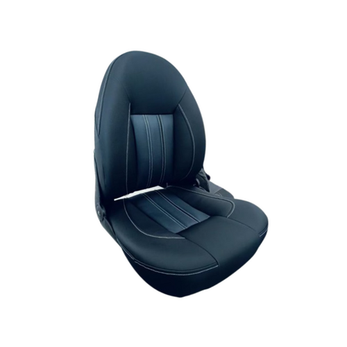 TM Folding High Back Pro Boat Seat Black/Charcoal