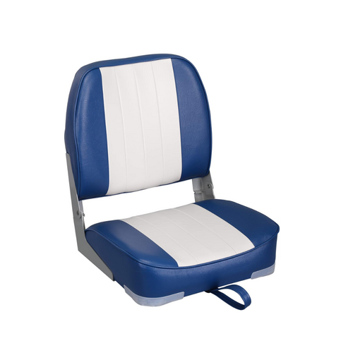 TM Low Back Boat Seat White/Navy Blue