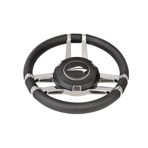 TM Steering wheel Stainless Steel 316 Black 35cm heavy casted