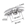 TM Foldable stainless steel cleat - 155 x 53 mm - Deck mounting