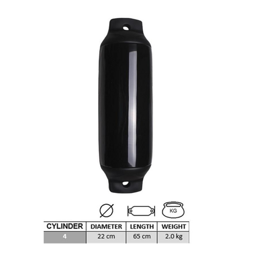 Majoni Zylinderfender – Ø 22 – 65 cm hoch – Schwarz