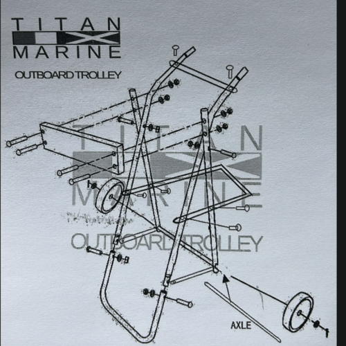 TM Außenbordwagen Groß - PU-Räder - Tragfähigkeit bis zu 60 kg.