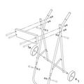 TM Outboard trolley small PU Wheel, Up to 40 kg. Folding.