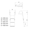 TM Badeleiter mit Handlauf, 3 Stufen, Teakholz
