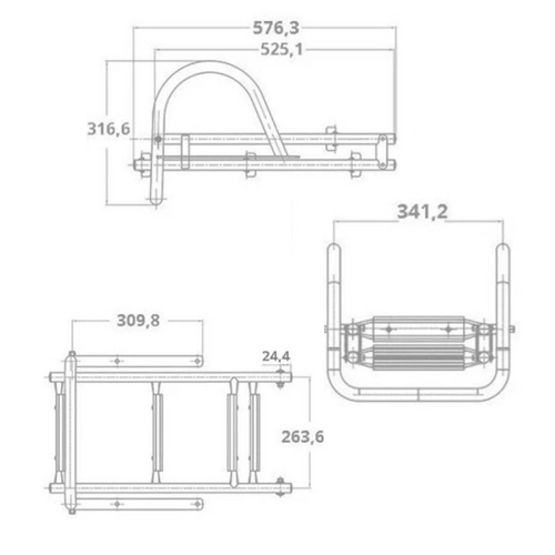 TM Handrail zwemtrap 4 treden Teakhout