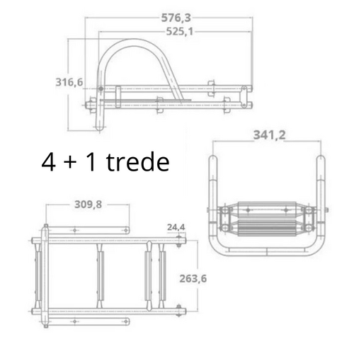 TM Swimming ladder handrail - Teak