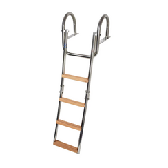 Handlauf-Badeleiter, 4 Stufen, Teakholz