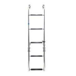 Stainless steel swimming ladder - Foldable - 5 steps - width: 275 mm.
