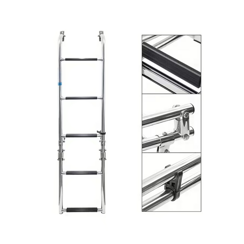 TM Stainless steel swimming ladder, foldable 5 steps, width: 275 mm.