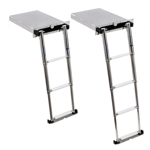 RVS Telescopische boxladder - 3 of 4 treden