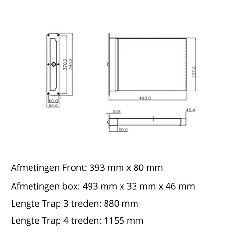 Stainless steel telescopic box ladder - 3 or 4 steps