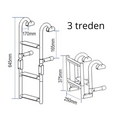 TM Stainless steel arched staircase with 3 steps - Foldable