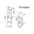 TM RVS Boogtrap met 4 treden - Inklapbaar