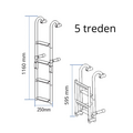 Stainless steel arched staircase with 5 steps - Foldable