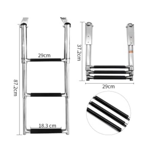 TM Stainless Steel Telescopic Swimming Ladder - 3 Steps