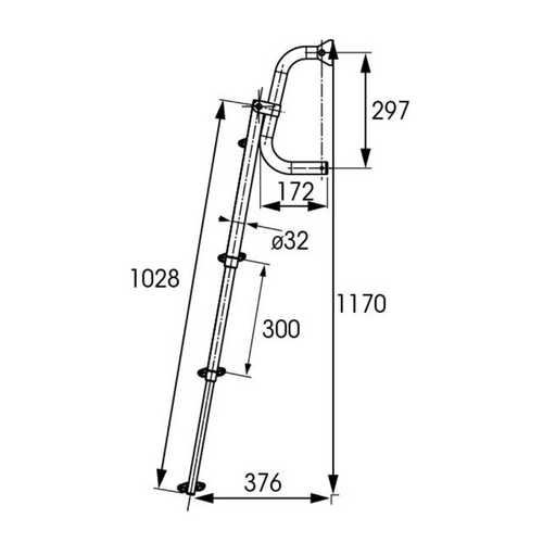 TM Stainless steel telescopic swimming ladder - 4 steps