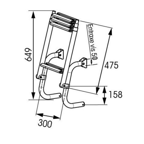 TM Stainless steel telescopic swimming ladder - 4 steps