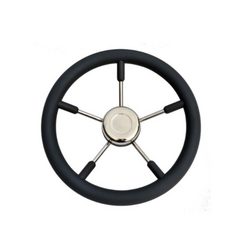 Savoretti Lenkrad T9B/35 - Schwarz/Edelstahl - Ø 35 cm