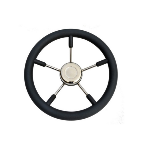 Savoretti Lenkrad T9B/35 - Schwarz/Edelstahl - Ø 35 cm